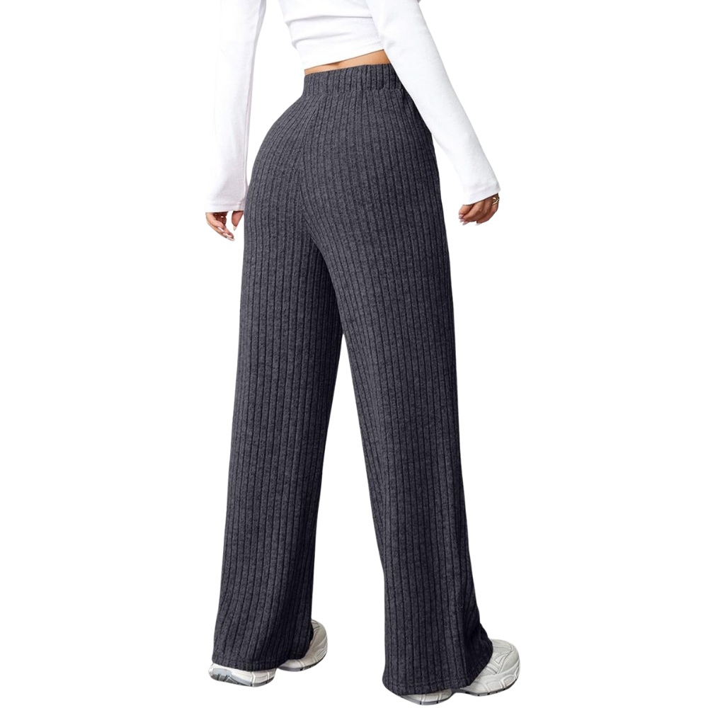 Ribbed Knit Lounge Pants With Pockets
