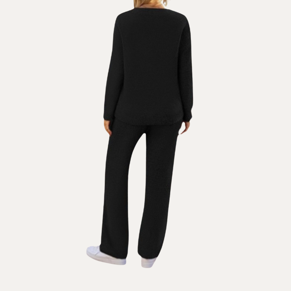 2 Pieces Fuzzy Fleece Pajama Set For Women