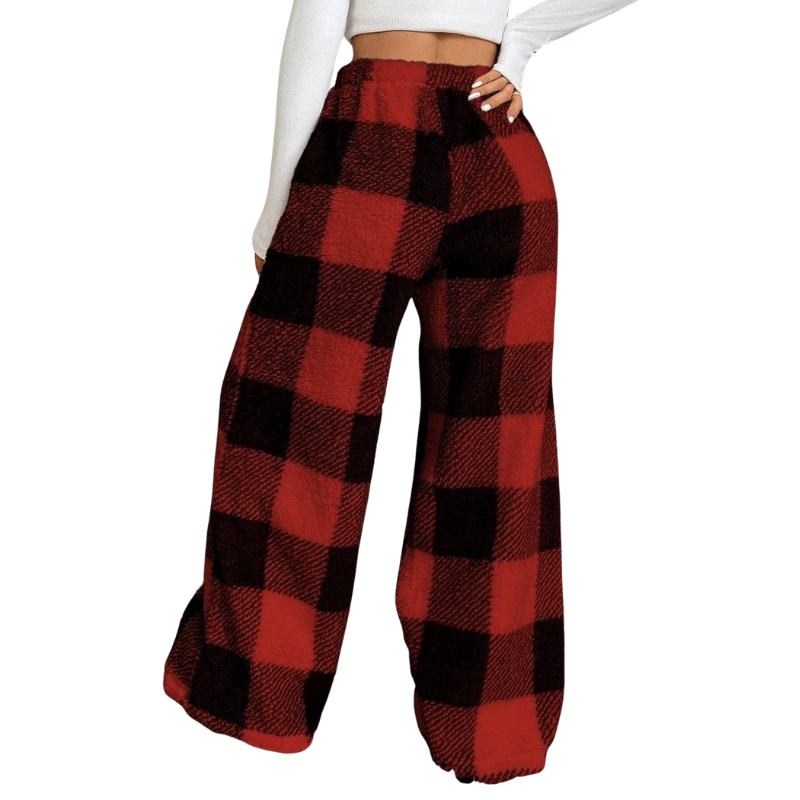 Fuzzy Plush Pajama Pants With Drawstring