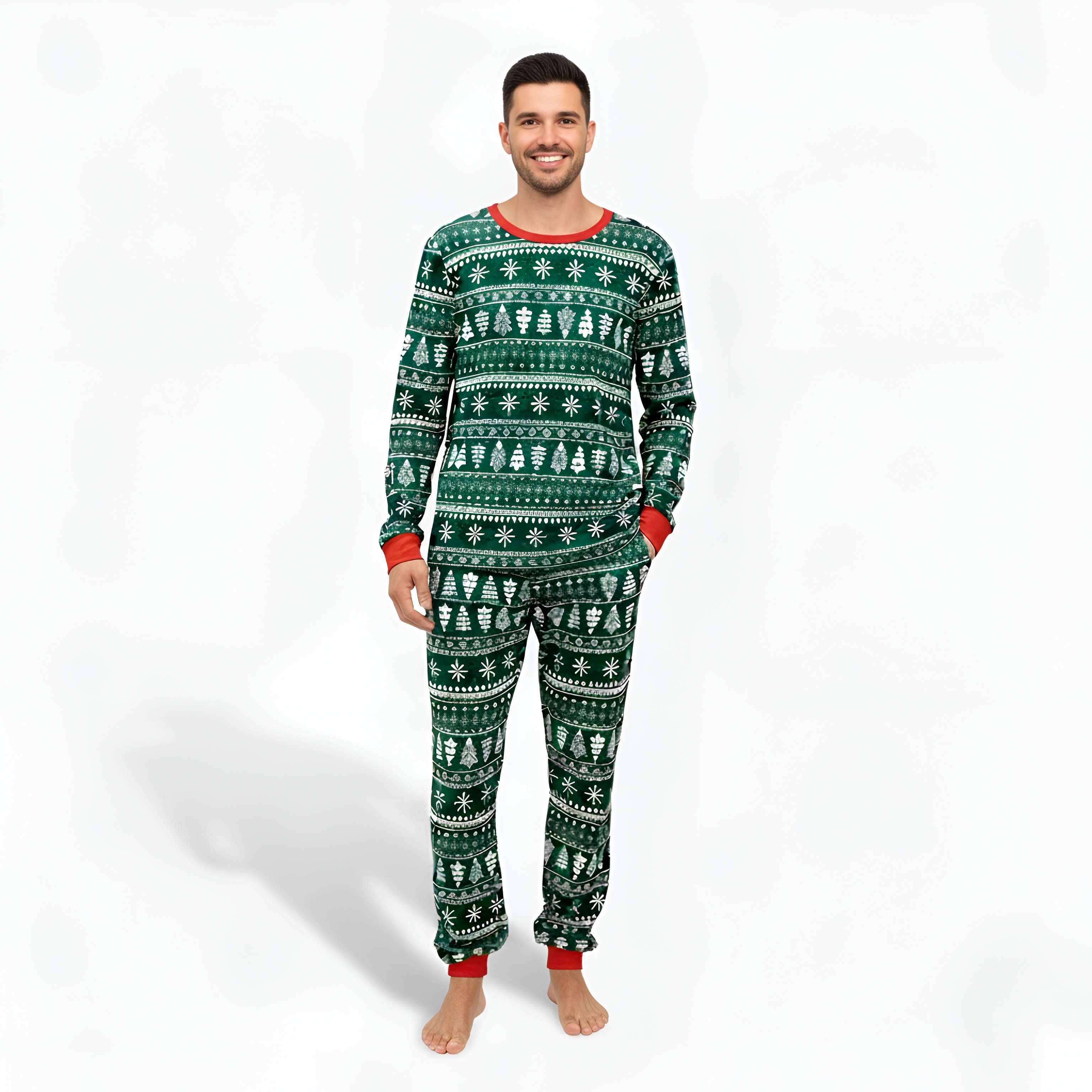 Holiday Tree Print Christmas Matching Family Pajama Set