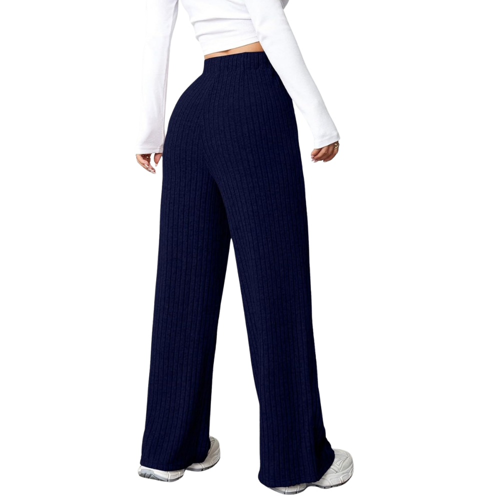 Ribbed Knit Lounge Pants With Pockets