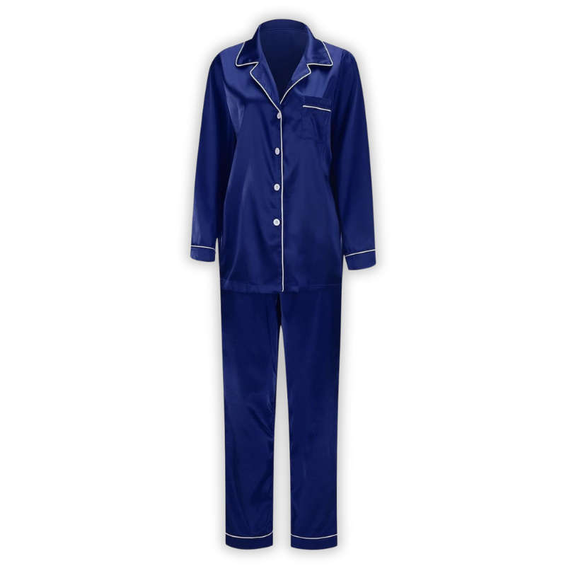 Matching Family Satin Pajama Set with Long Sleeve Top and Pants