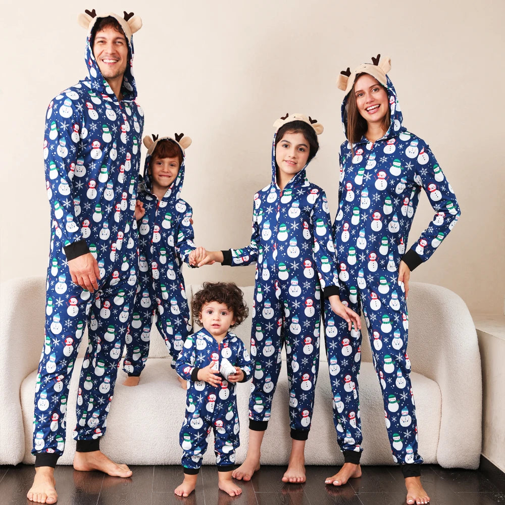Family Matching Reindeer Hooded Pajama SetFamily Matching Reindeer Hooded Pajama Set - Image 2