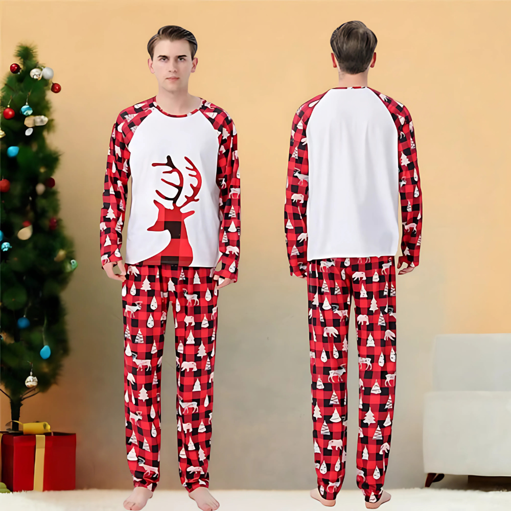 Reindeer Plaid Design Family Matching Pajama SetReindeer Plaid Design Family Matching Pajama Set - Image 6