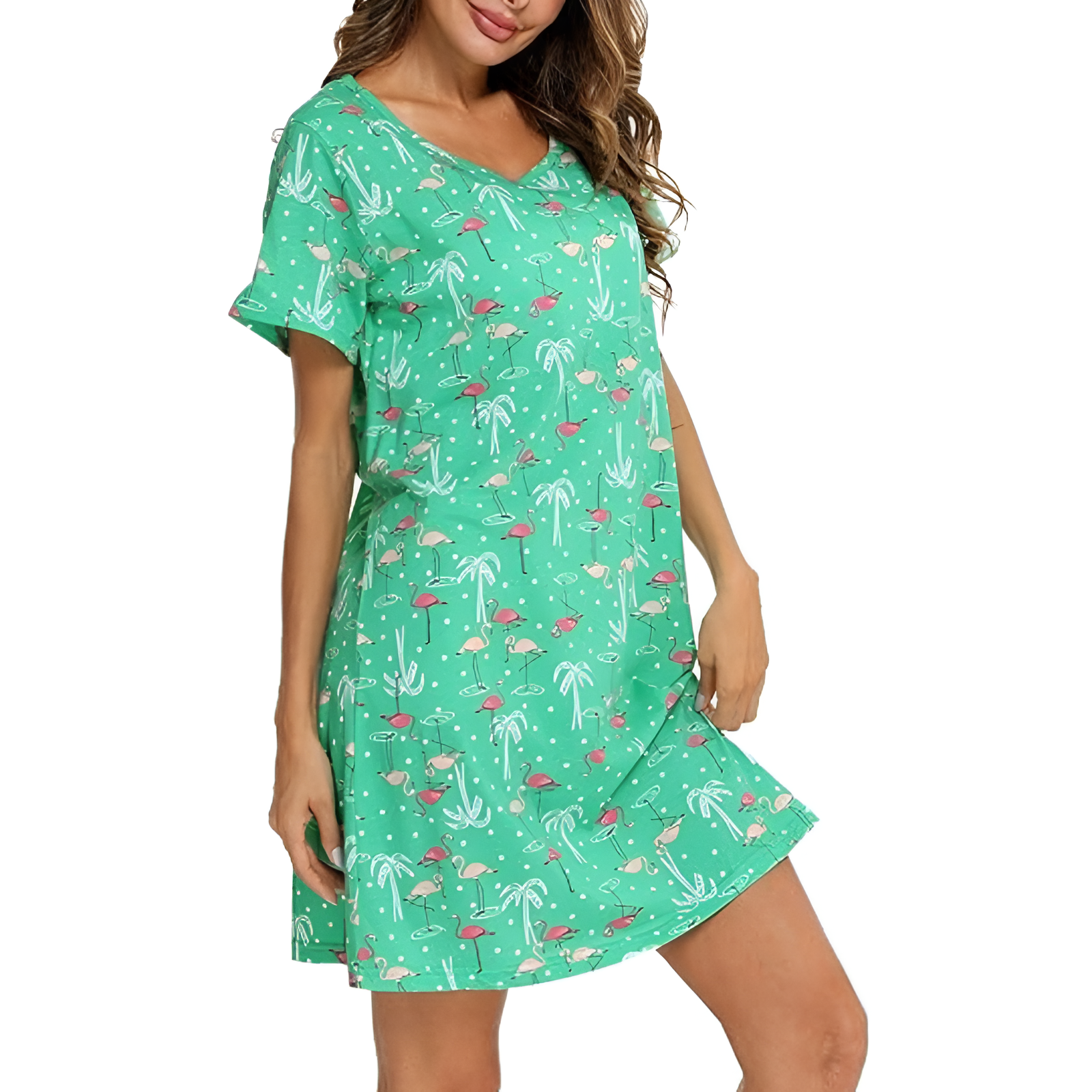 Plus Size Sleep Shirt For Women With Printed Design