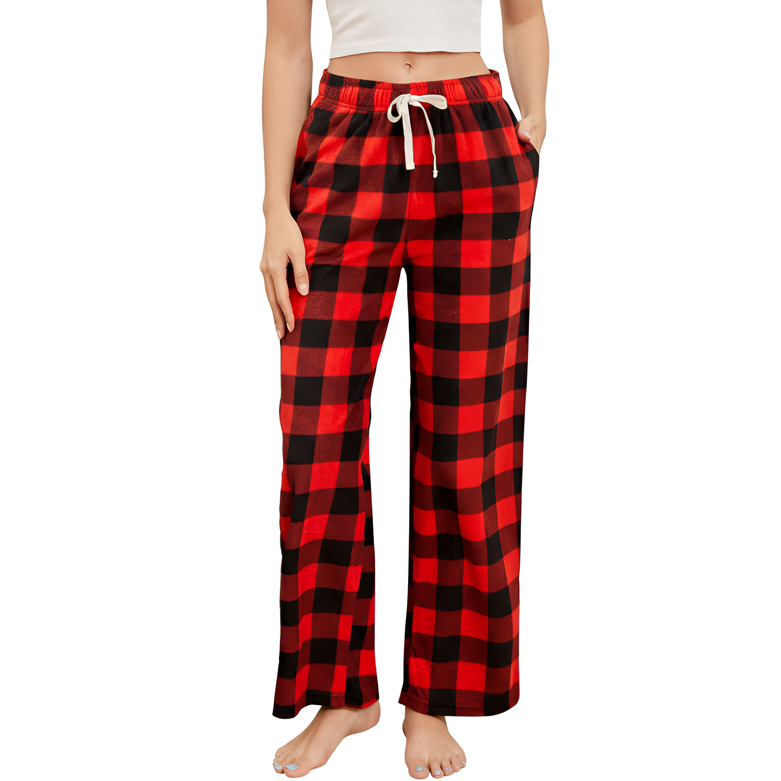 Fleece Pajama Pants With Pockets For Women