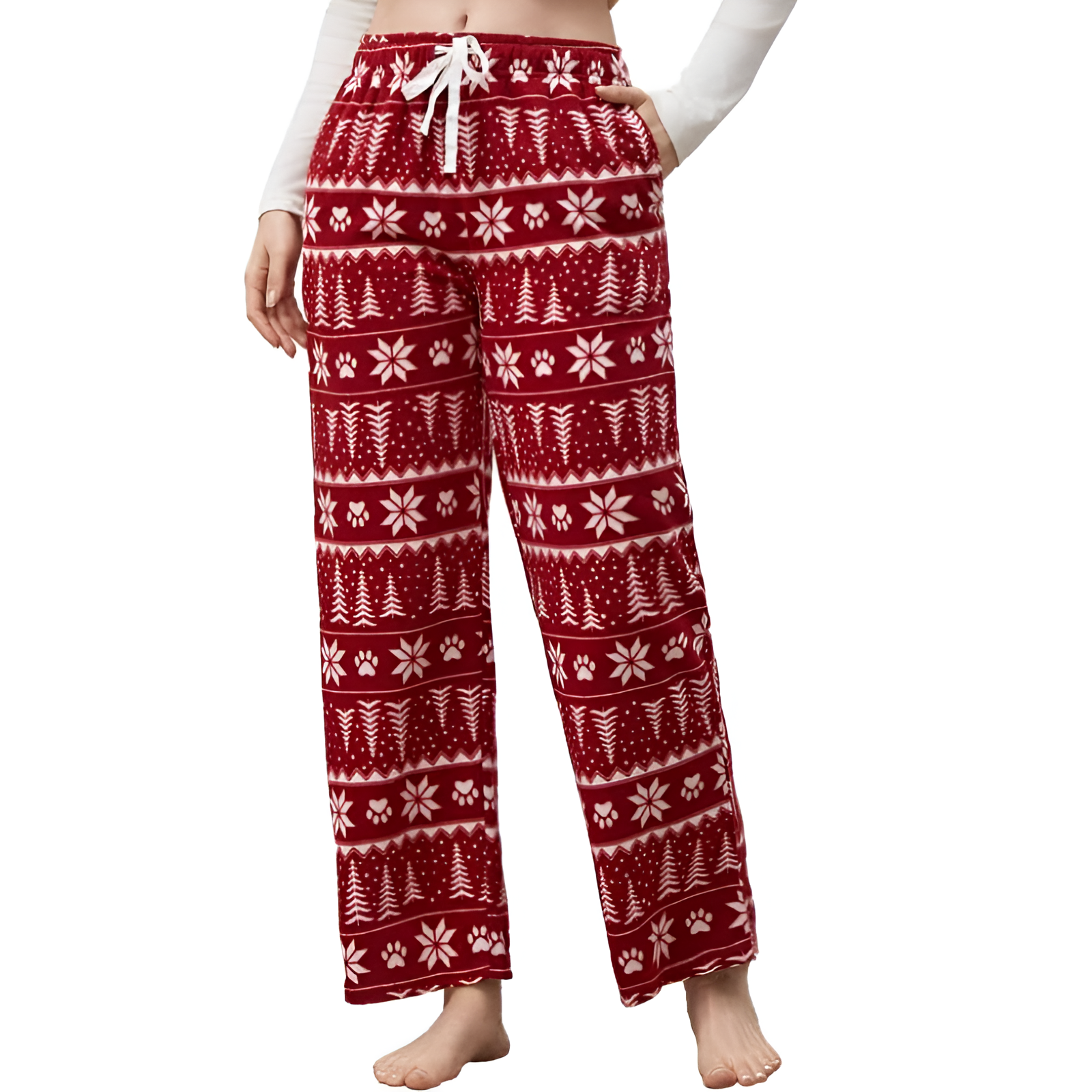 Fleece Pajama Pants With Pockets For Women