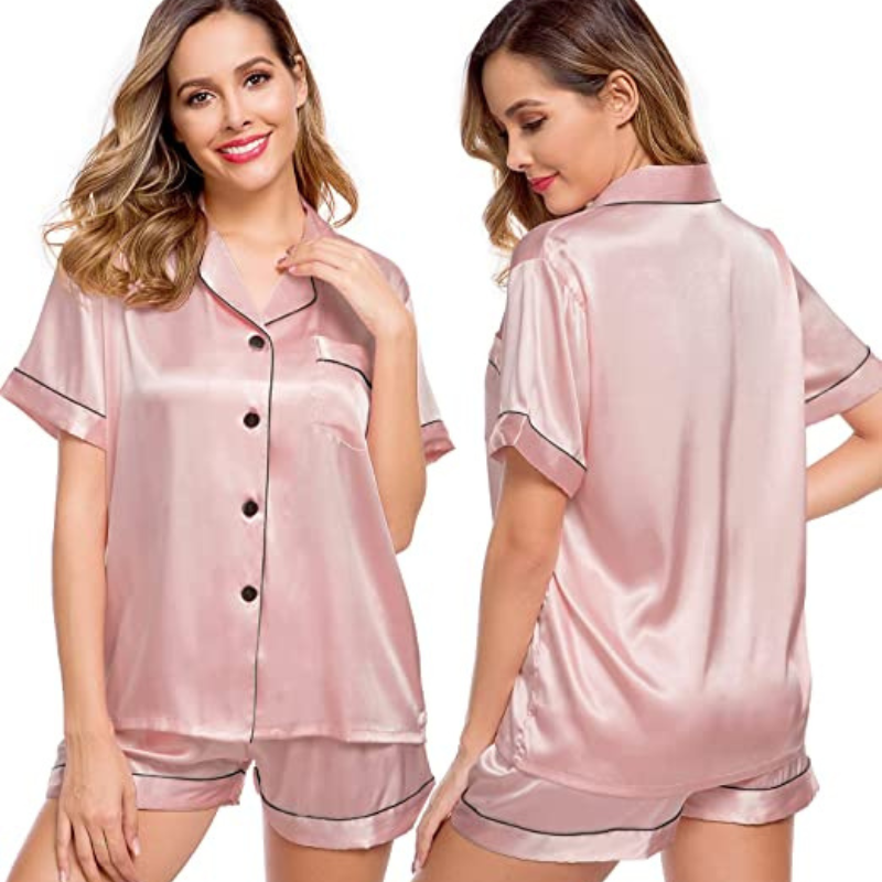 Women's Silk Short Sleeve Pajama SuitWomen's Silk Short Sleeve Pajama Suit - View 30