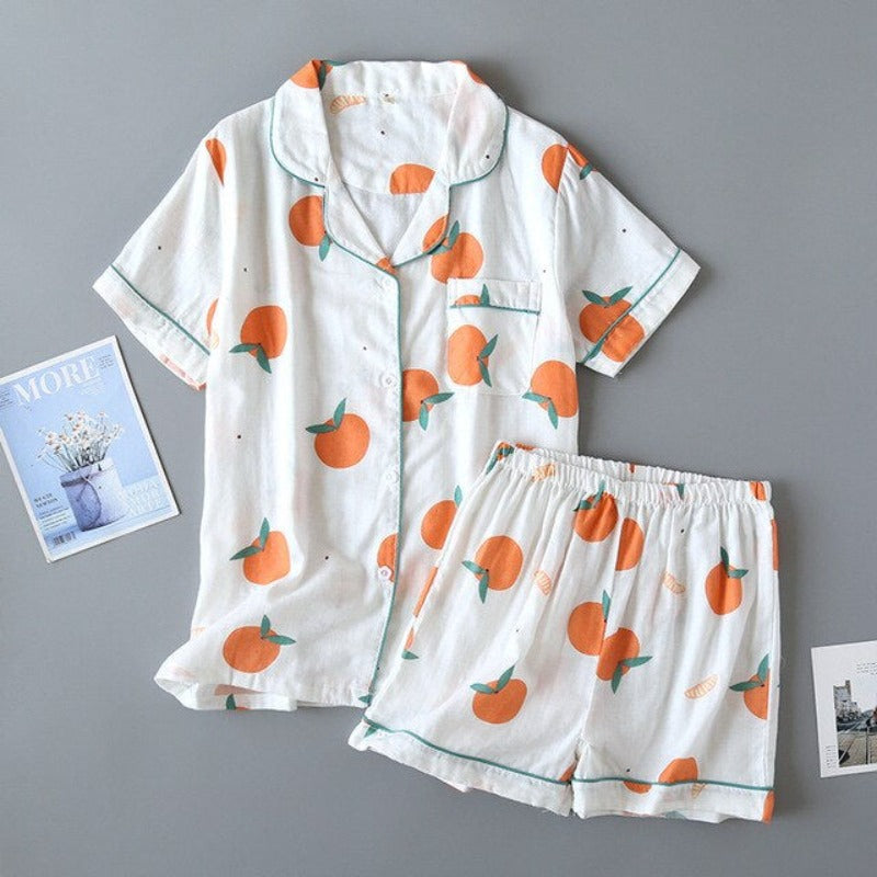 Multi Pattern Printed Short Pyjamas Set