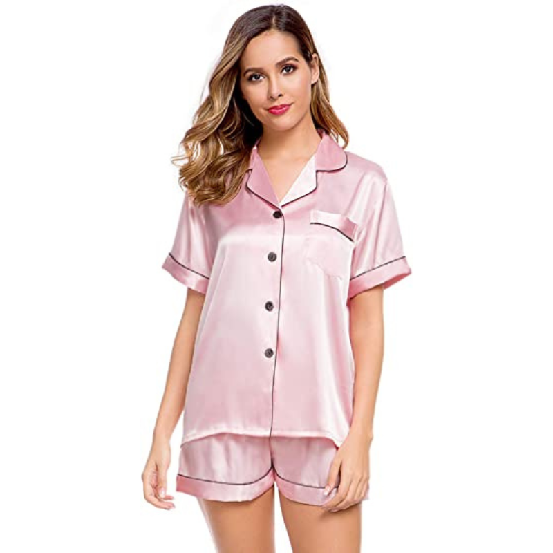 Women's Silk Short Sleeve Pajama SetWomen's Silk Short Sleeve Pajama Set - View 16