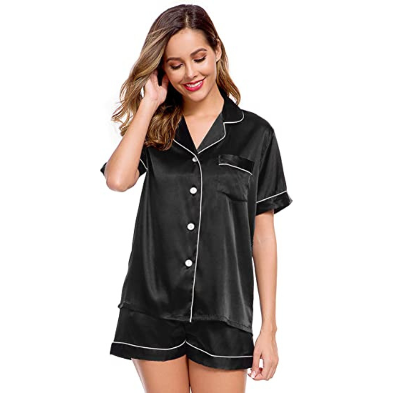 Women's Silk Short Sleeve Pajama SuitWomen's Silk Short Sleeve Pajama Suit - View 7