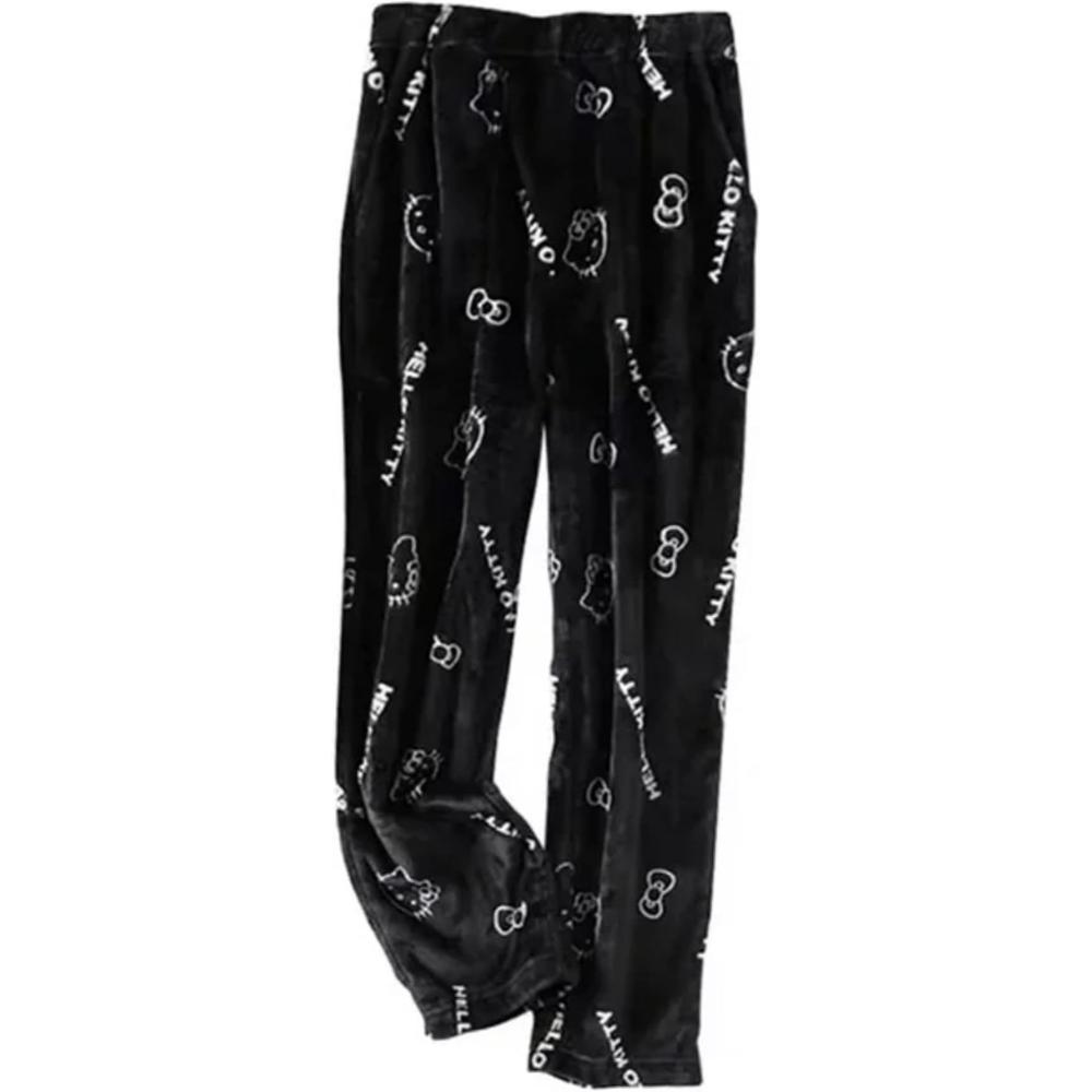 Cartoon Cat Print Pajama Pants