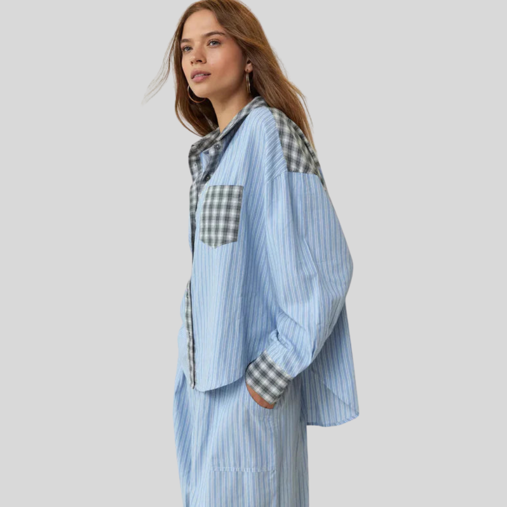 Vintage Plaid And Stripes Pajama Set