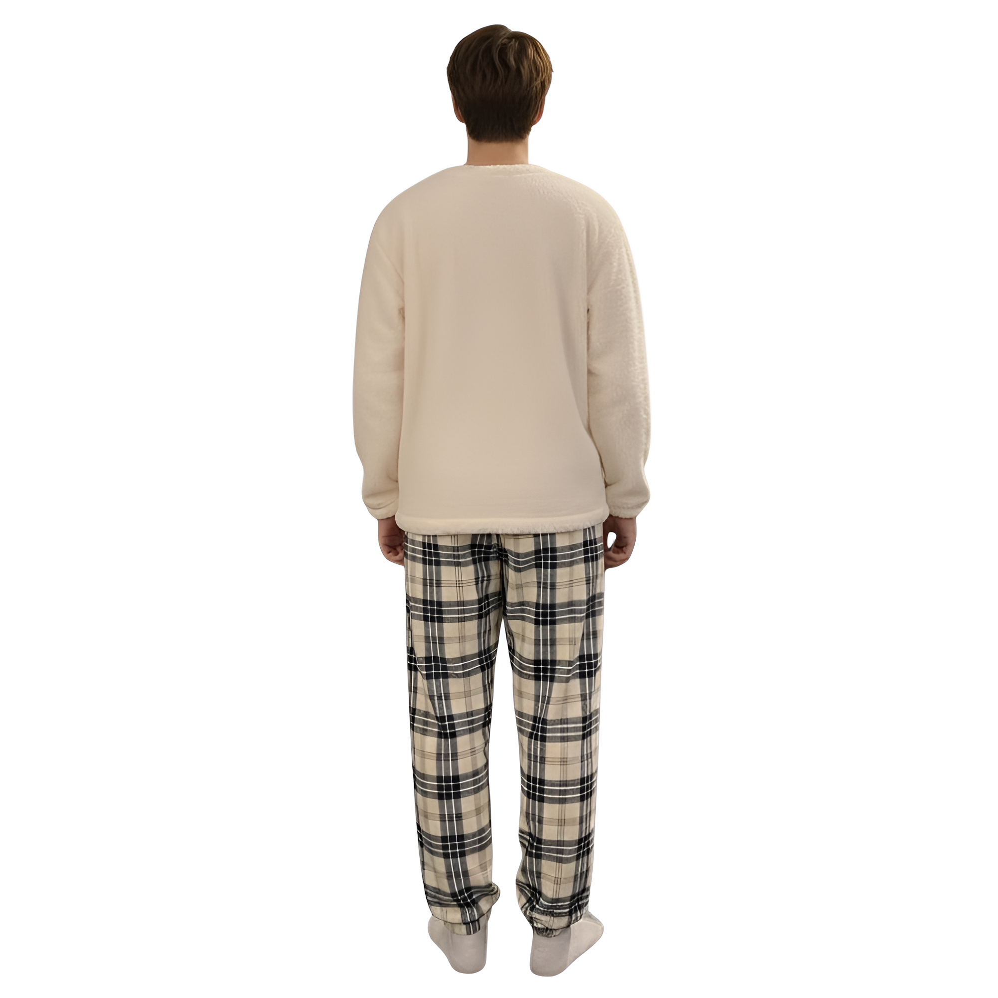 Embroidered Beanie Character Flannel Homewear Set