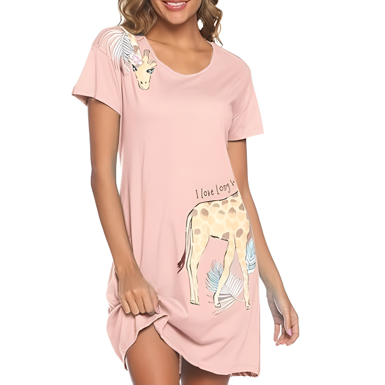 Plus Size Sleep Shirt For Women With Printed Design