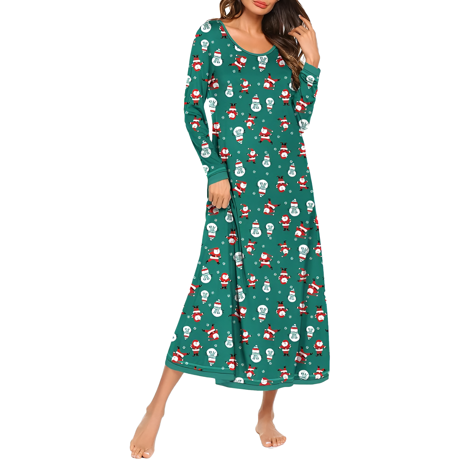 Full Length Nightgown With Long Sleeve Sleepwear For Women
