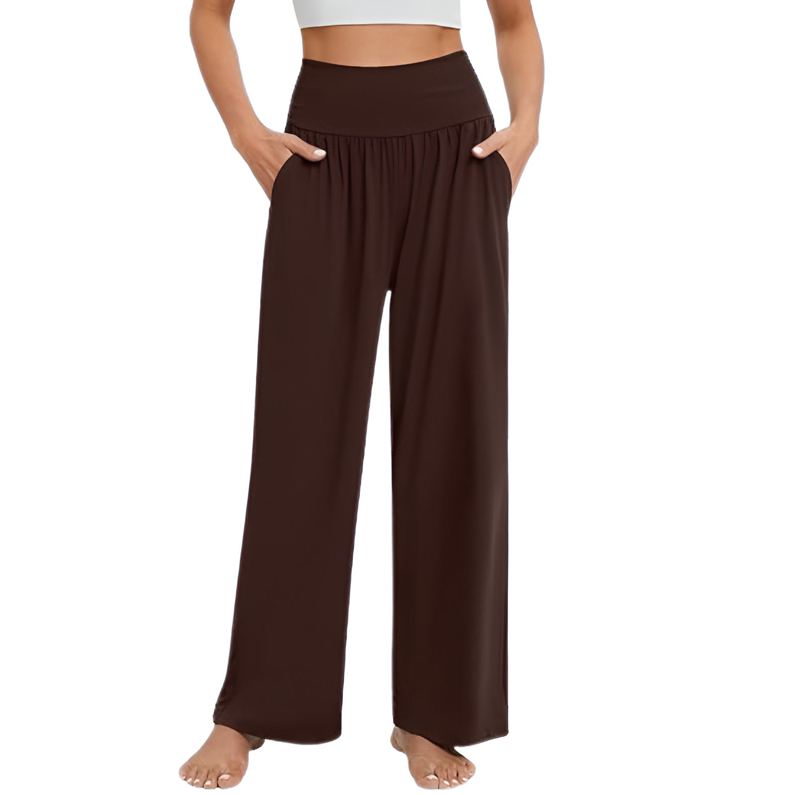 Wide Lounge Yoga Pajama Pants With Pockets
