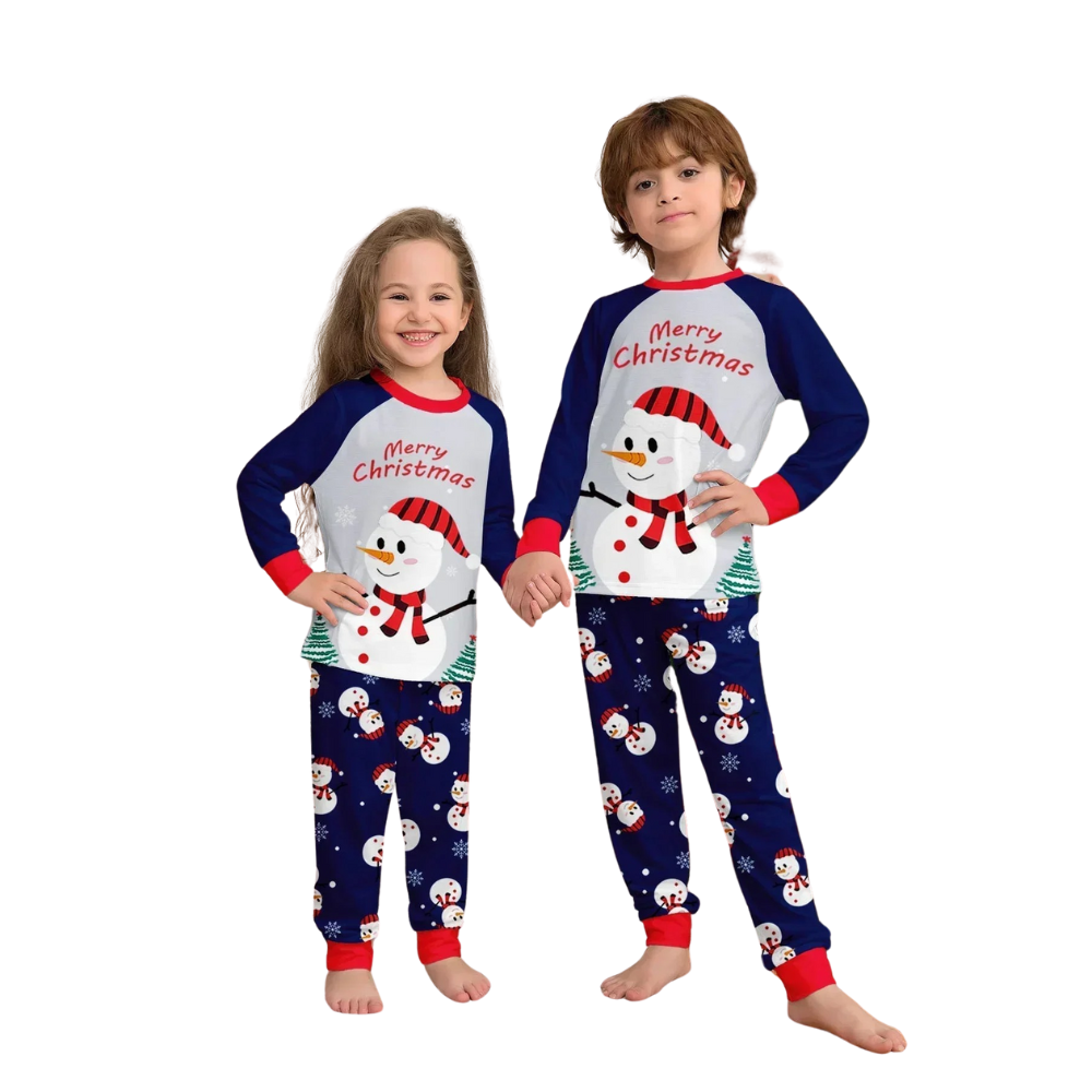 Family Matching Christmas Pajamas Set With Snowman DesignFamily Matching Christmas Pajamas Set With Snowman Design - Image 3