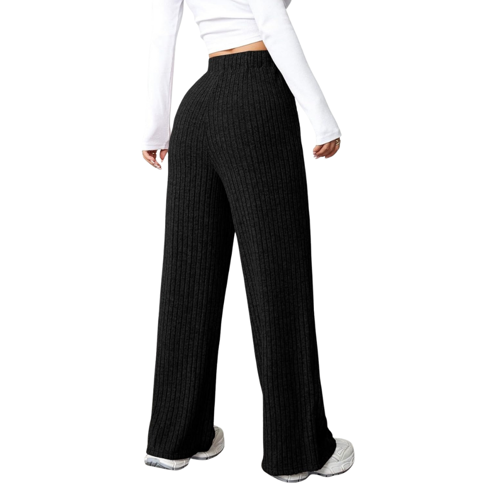Ribbed Knit Lounge Pants With Pockets