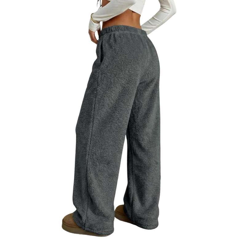 Fuzzy Plush Pajama Pants With Drawstring