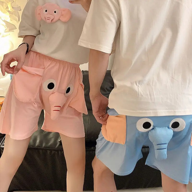 Elephant Cartoon Short Couple Pajama SetValentine's Day Elephant Cartoon Short Couple Pajama Set - View 6