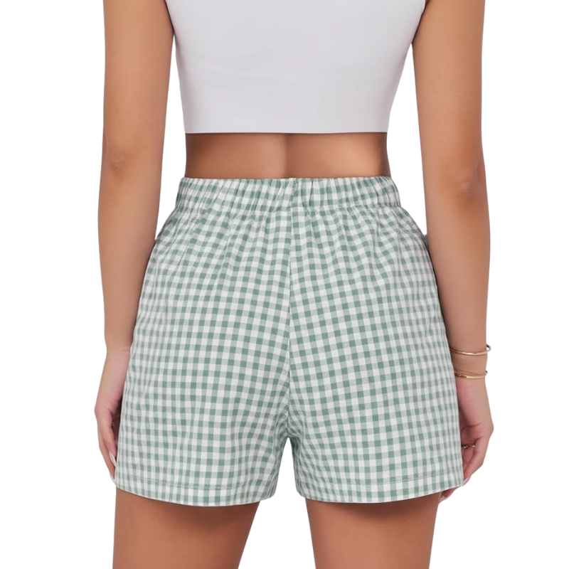 Boxer Shorts For Women With Plaid Pattern