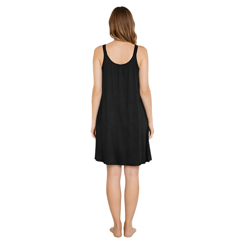 Sleeveless Wide Strap Pleated Nightgown
