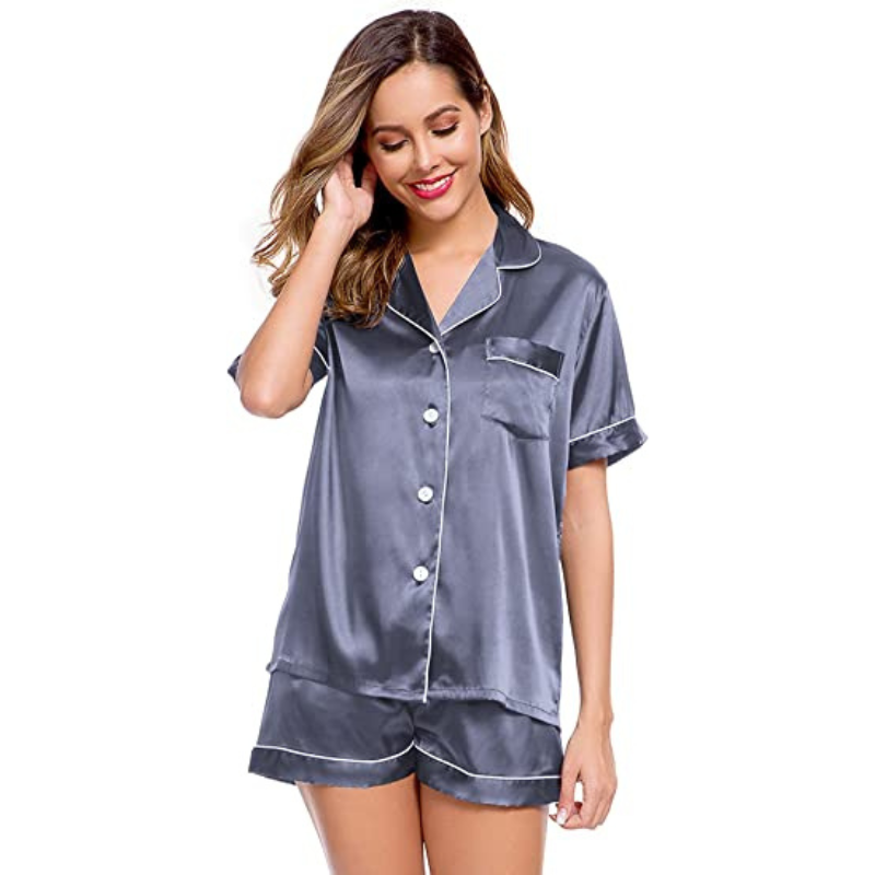Women's Silk Short Sleeve Pajama SetWomen's Silk Short Sleeve Pajama Set - View 22