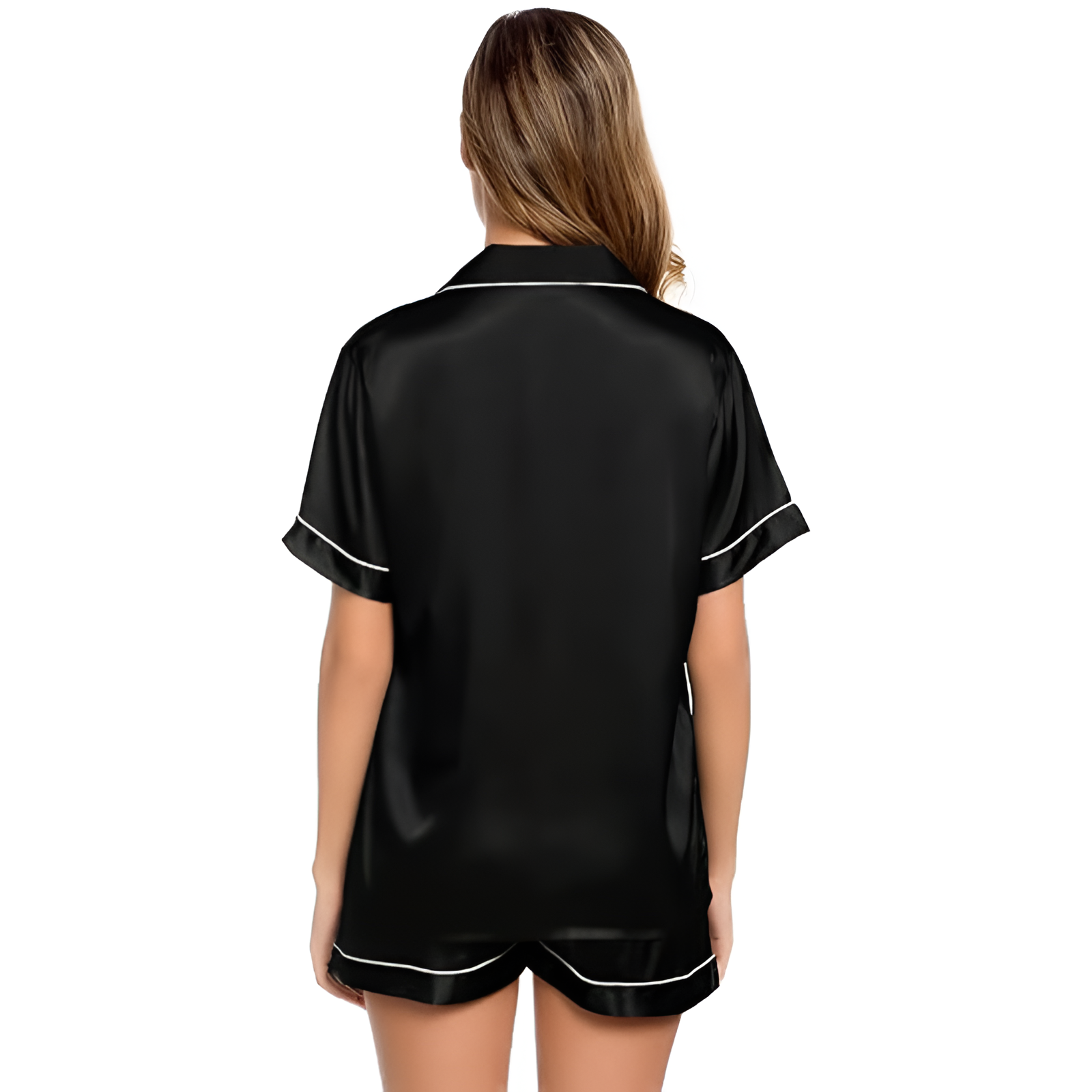 2 Piece Short Sleeve Button Down Top And Shorts Pajama Set