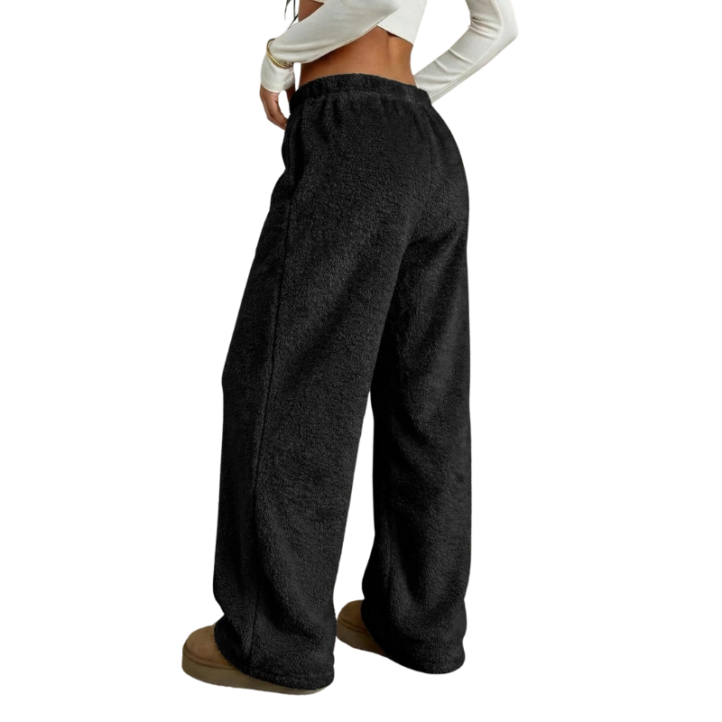 Fuzzy Plush Pajama Pants With Drawstring