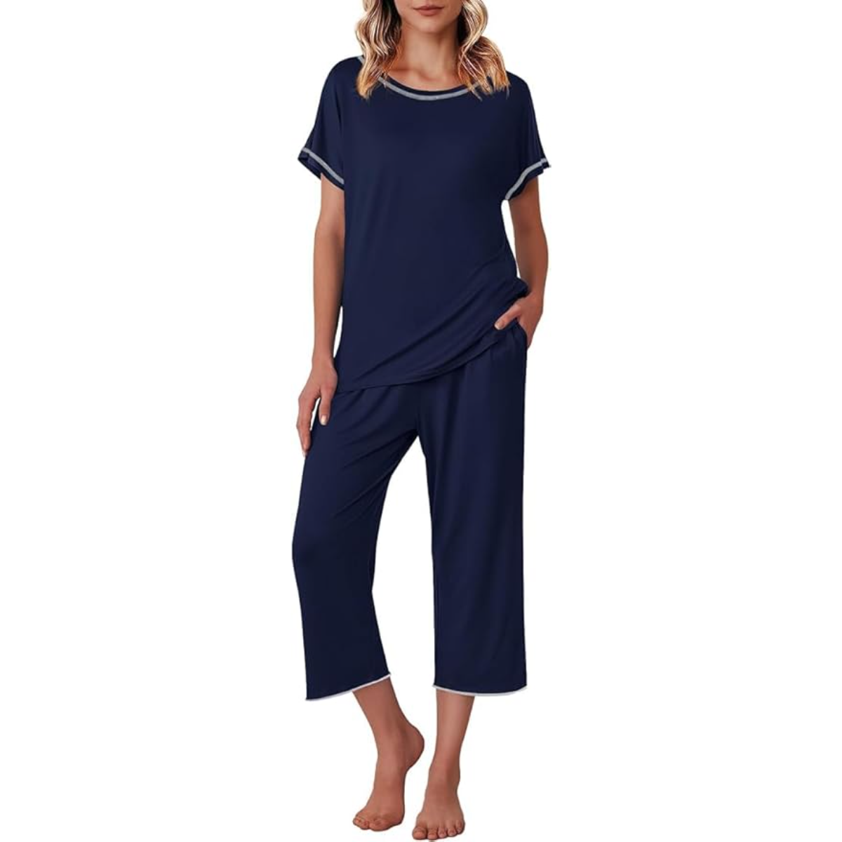 Short Sleeve Top And Capri Pajama Sets-Original Pajamas