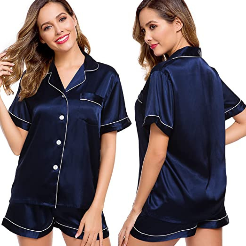 Women's Silk Short Sleeve Pajama SetWomen's Silk Short Sleeve Pajama Set - View 23
