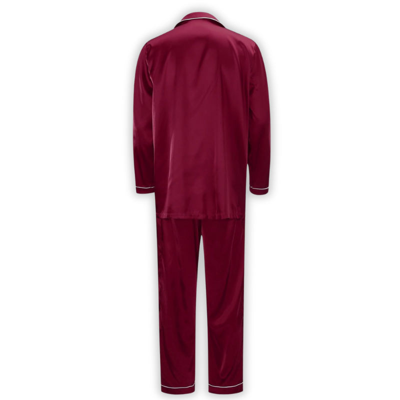 Satin Pajama Set for Family with Long Sleeve Tops and Pants