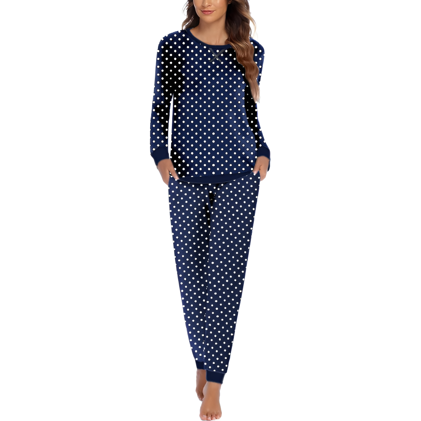 2 Piece Long Sleeve Top And Jogger Pants Lounge Pajama Set