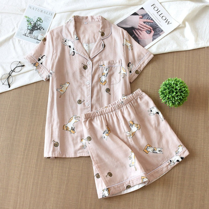 Short Sleeve Shorts Ladies Pajama Set
