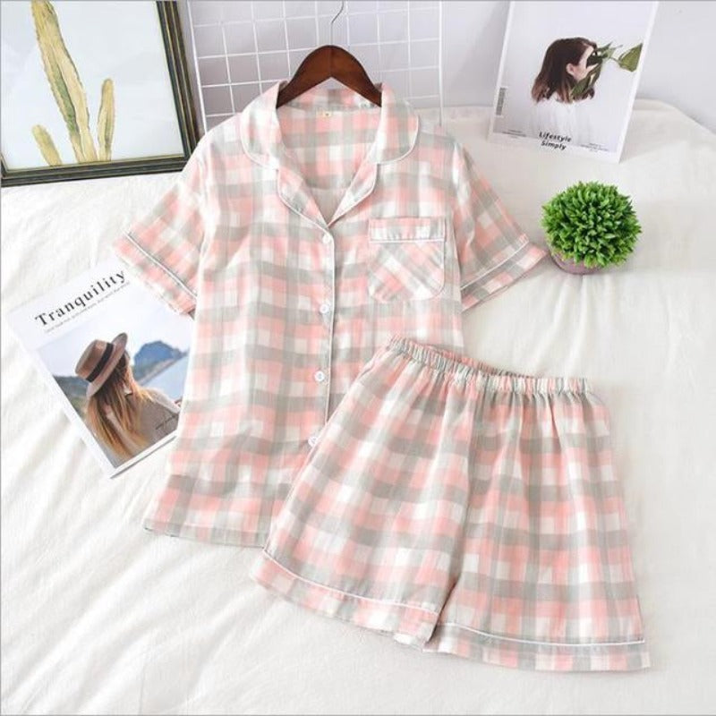 Multi Pattern Printed Short Pyjamas Set