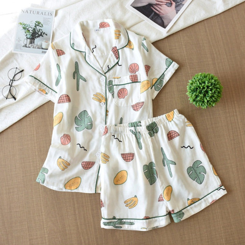 Short Sleeve Shorts Ladies Pajama Set