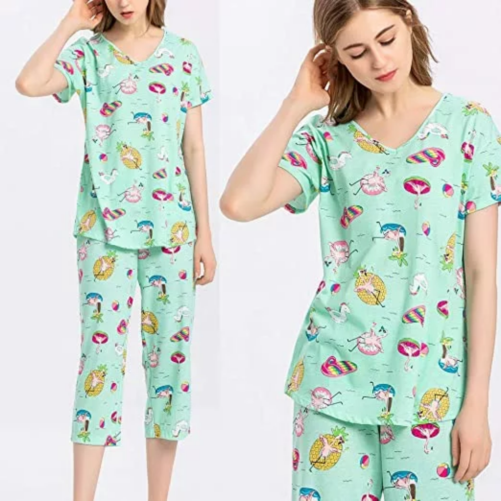Night Wear Top And Pajamas Sets