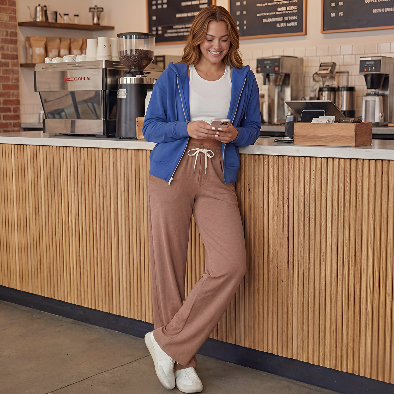 Straight Lounge Pajama Pants With Pockets