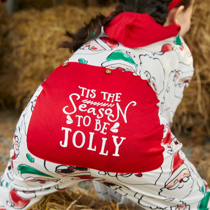 Christmas Family Matching Santa Claus Print Hooded Onesie PajamasChristmas Family Matching Santa Claus Print Hooded Onesie Pajamas - Image 3