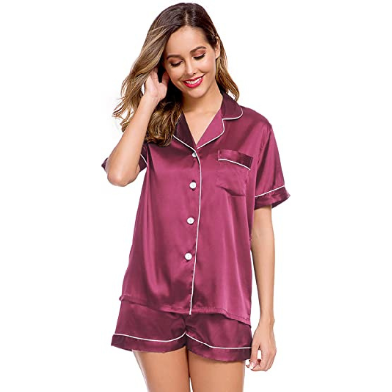 Women's Silk Short Sleeve Pajama SetWomen's Silk Short Sleeve Pajama Set - View 25