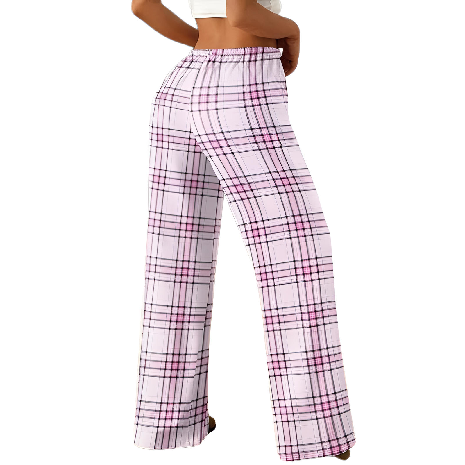 Lightweight Plaid Sleep Lounge Pants With Pockets For Women