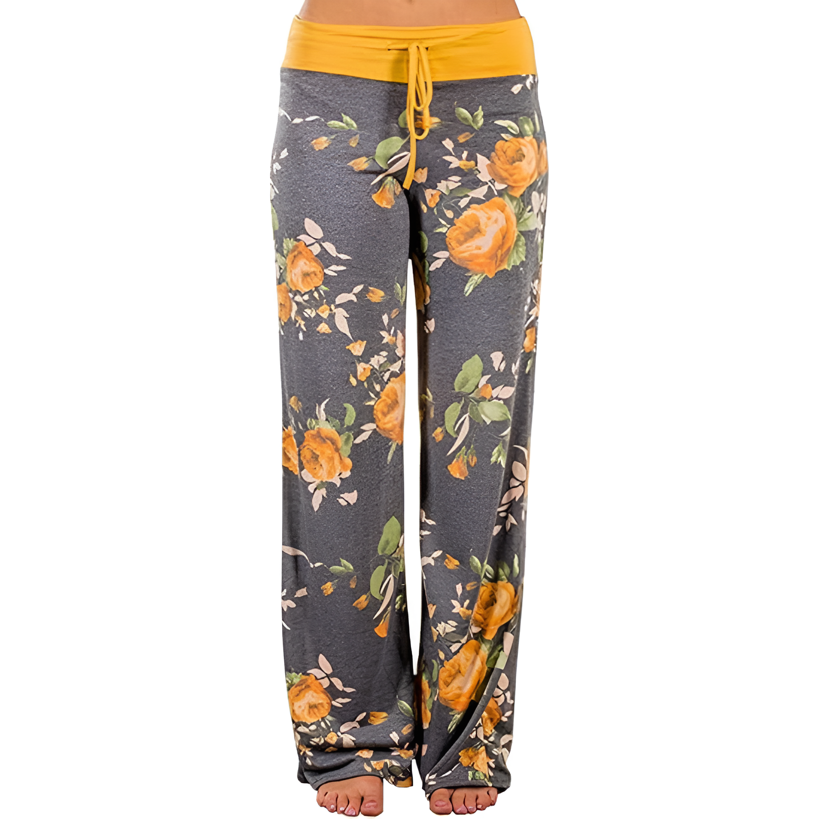 Pajama Pants With Drawstring And Palazzo Fit For Women