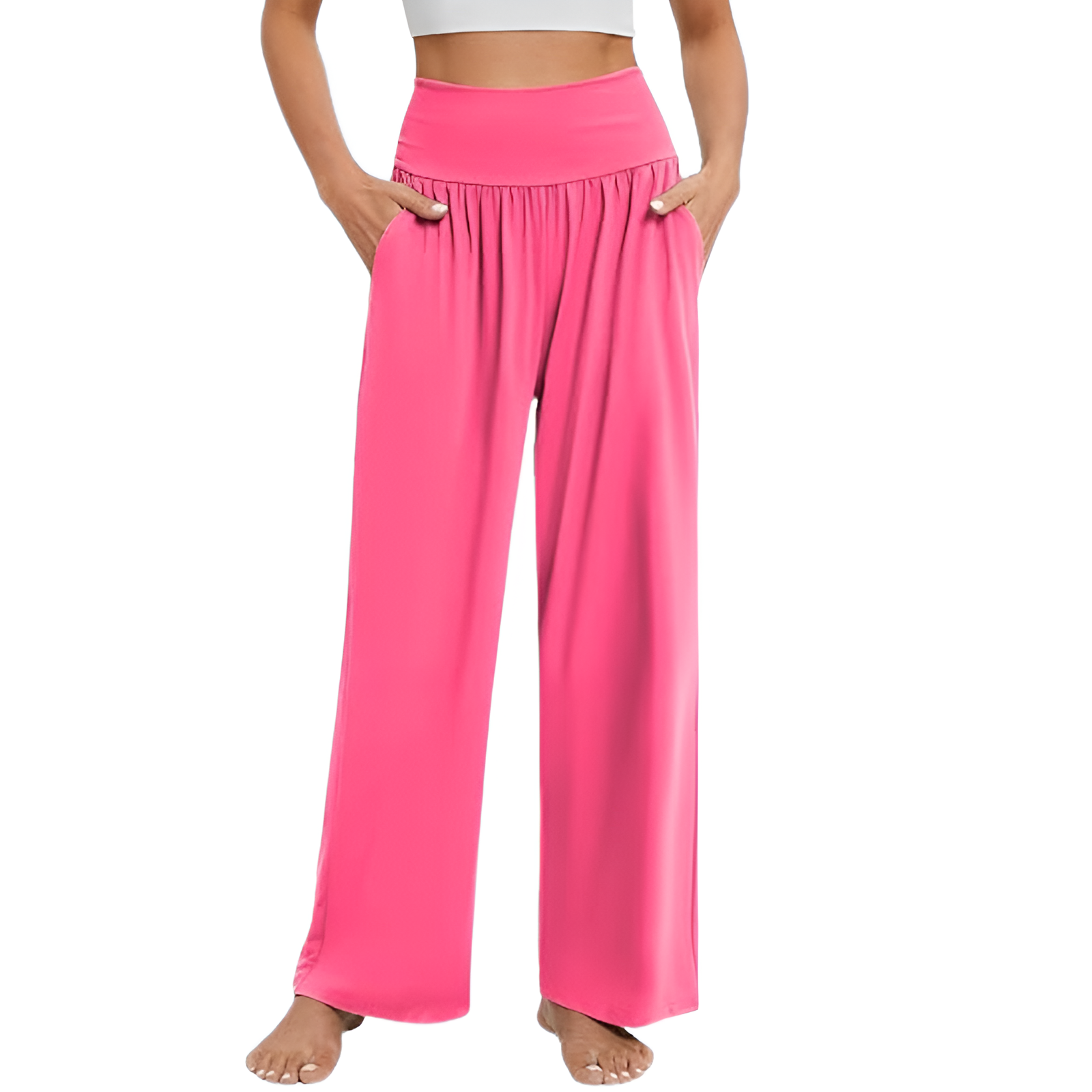Wide Lounge Yoga Pajama Pants With Pockets
