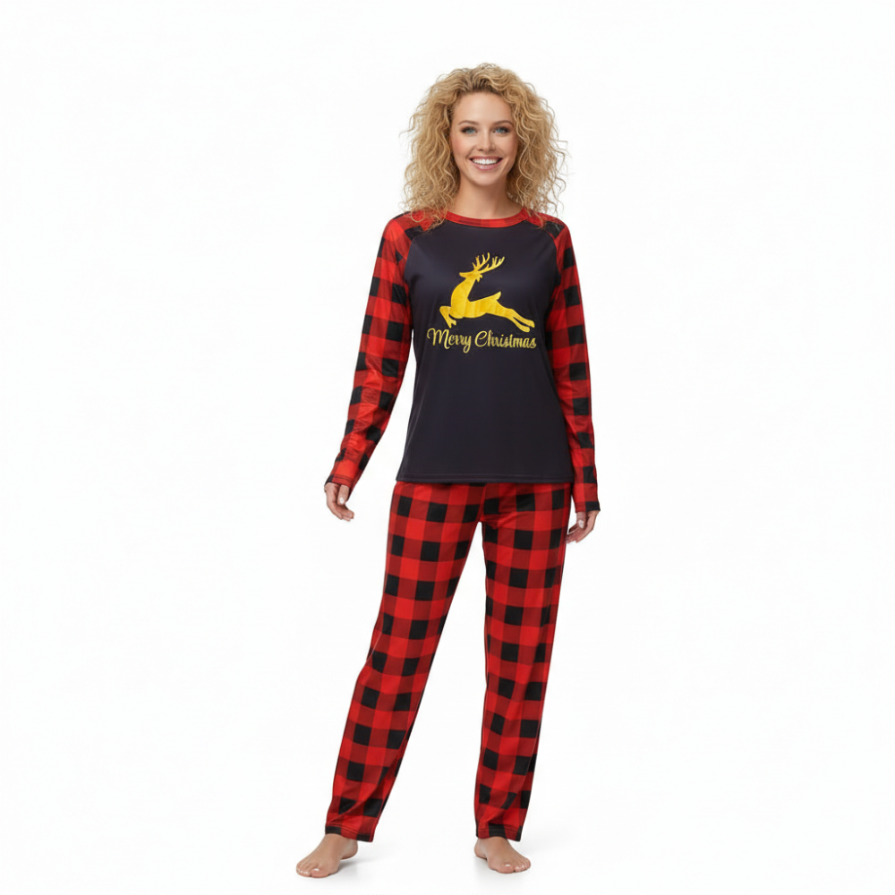 Matching Family Christmas Pajamas Sets With Bear Print For Winter Holidays