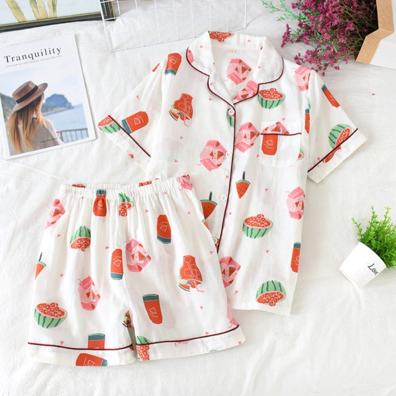 Short Sleeve Shorts Ladies Pajama Set