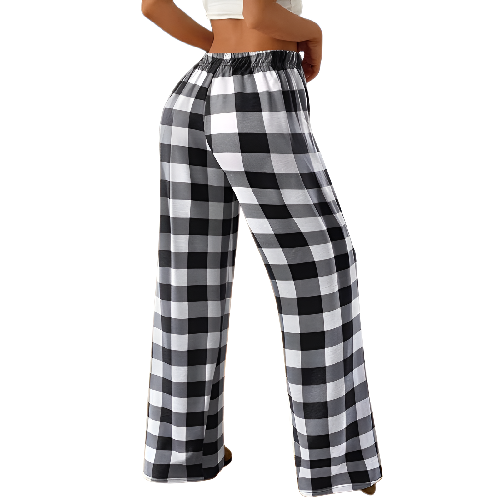Lightweight Plaid Sleep Lounge Pants With Pockets For Women
