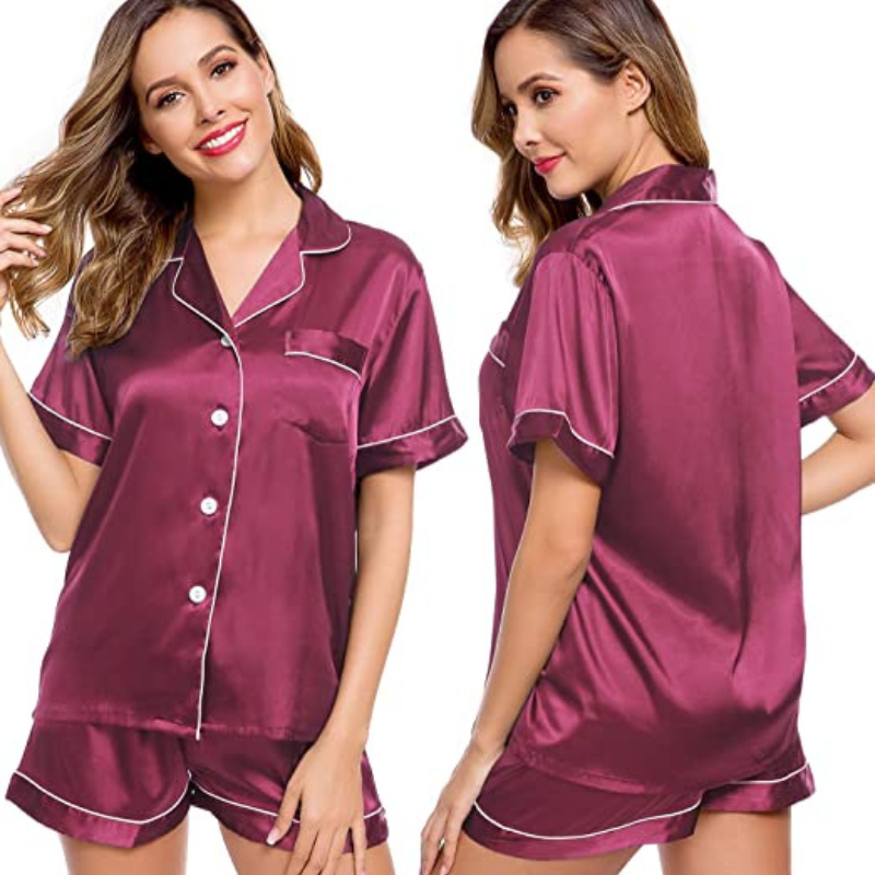 Women's Silk Short Sleeve Pajama SetWomen's Silk Short Sleeve Pajama Set - View 26