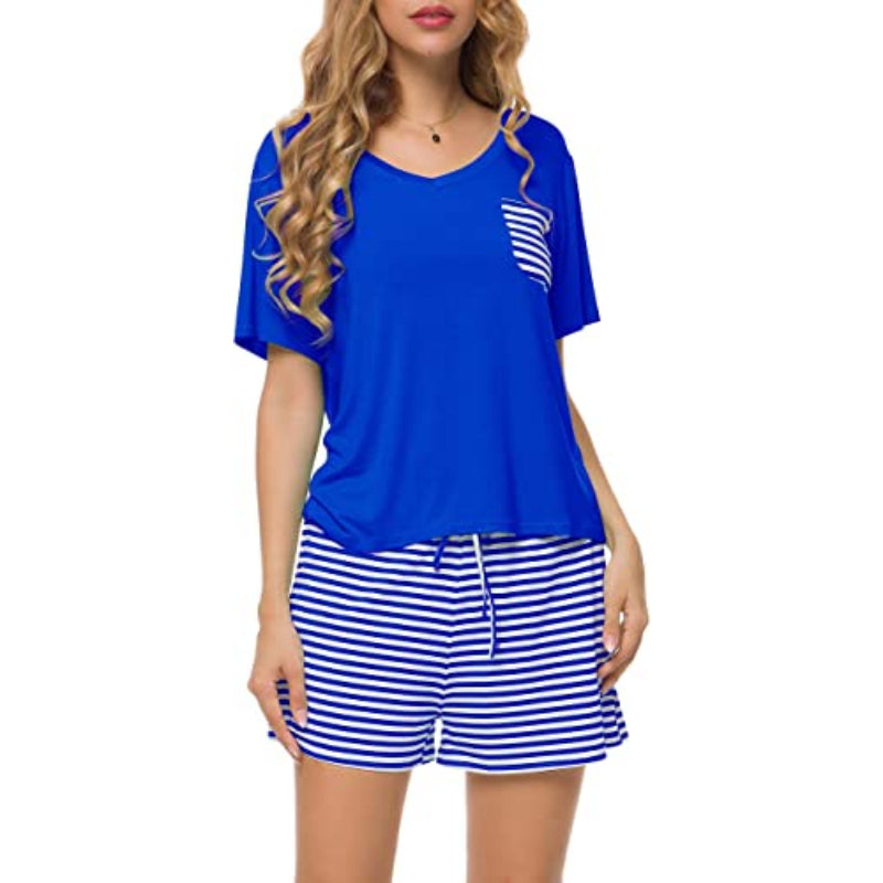 Striped Short Sleeve Women NightwearStriped Short Sleeve Women Nightwear - View 3