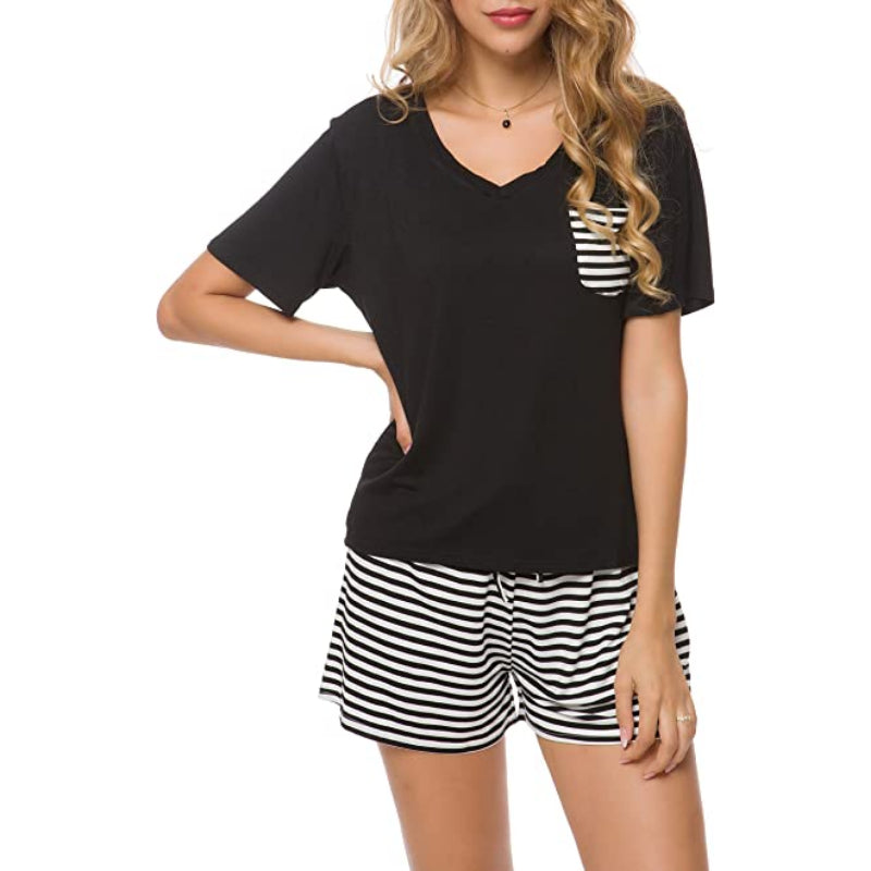 Striped Short Sleeve Women NightwearStriped Short Sleeve Women Nightwear - View 4